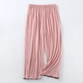 thumbnail image 2 of Wide Leg Pants for Women BWASD Casual Modal Soft Plus Size Baggy Elastic Waist Trousers Solid Color Pajama Pants Simple Loungewear Sleeping Wear (Pink,L), 2 of 9