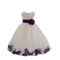 thumbnail image 2 of Ekidsbridal Ivory Tulle Rose Petals Junior Flower Girl Dress Pageant Mini Bridal Gown Christening Formal Evening Wedding 302T 8, 2 of 2