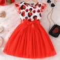 thumbnail image 2 of CAIXIA Baby Girl Dresses Valentine's Day Girls Floral Print Ruffle Puff Sleeve Dress with Waist Tie Cute Party Dress for Toddler Kids, 2 of 5