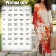 thumbnail image 6 of Xixirimido Koi Fish Maple Leaf Print Casual Midi Dress 3/4 Sleeve Dress for Women Loose A-Line V Neck Dresses Elegant Tunic Dresses Women Linen Beach Dress 4XL, 6 of 6