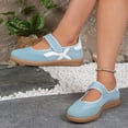 thumbnail image 2 of HEWUQI Slip on Mary Jane for Women Comfortable Ballet Sneakers Color Blocking Casual Non Slip Breathable Flats Walking Shoes Blue Size 6, 2 of 6