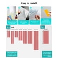 thumbnail image 7 of Window Privacy Film, Simple Red Stripes UV Sun Blocking Window Tint Film Heat Control One Way Blackout Window Film, Geometric Vertical Linens Modern Minimalism Non Adhesive Static Cling 23.6x78.7 In, 7 of 7