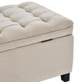 thumbnail image 6 of 46" Storage Upholstered Bench, Upholstered Bench Chair with Storage Cabinet and Padded Seat, Button Tufted Footrest Ottoman with Flip Top for Living Room Bedroom, Space Saving, Beige, 6 of 7