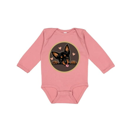 

Inktastic Miniature Pinscher Dog Cute Gift Baby Girl Long Sleeve Bodysuit