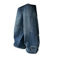 thumbnail image 4 of KAUOD Boys Hip hop Baggy Jeans with Waistband-Style Cuffs Ankle Design Stretchy Denim Pants Kids Retro Wide Leg Trousers, 4 of 9