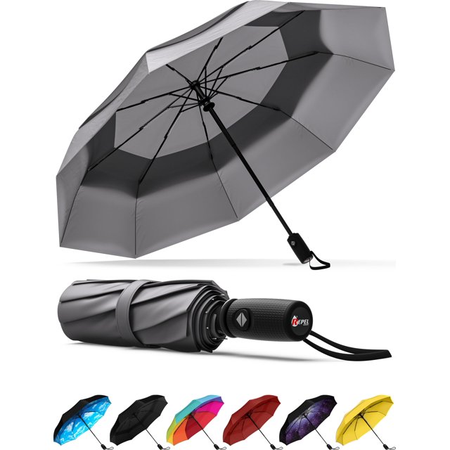 Paraguas Repelente, resistente al viento, para viajes, lluvia, impermeable, compacto