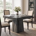 thumbnail image 4 of DRLOVELY 31.5" Square Dining Table for 4, Modern Wood Kitchen Table with Pedestal Base, 3.93" Thick Top, Black, 4 of 10