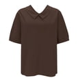 thumbnail image 3 of Women Linen Shirt Peasant Tops For Women Flowy Tops For Women Peasant Blouse Summer Linen Tops Oversized Linen Shirts For Women Loose Fit Tee Shirt Women Summer Blouses For Women Brown XL, 3 of 8