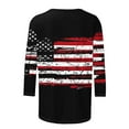 thumbnail image 5 of UVEASISHA Womens 3/4 Sleeve Patriotic T Shirt USA Independence Day Tops Novelty American Flag Print Graphic Tees Multicolor#2 XL, 5 of 5
