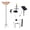 B, variant on Outdoor Water Fountain Solar Bird Bath Glass Structure with Metal Stake Stand Bird Attracting Garden Patio Decor