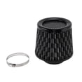 thumbnail image 1 of Filtro de aire de motor de flujo alto de 2.99" cabezas de champiñón sin etiqueta Clamp-On filtro de admisión de aire frío filtro de aire fresco de tapa cerrada patrón de carbono para automóvil, 1 of 6