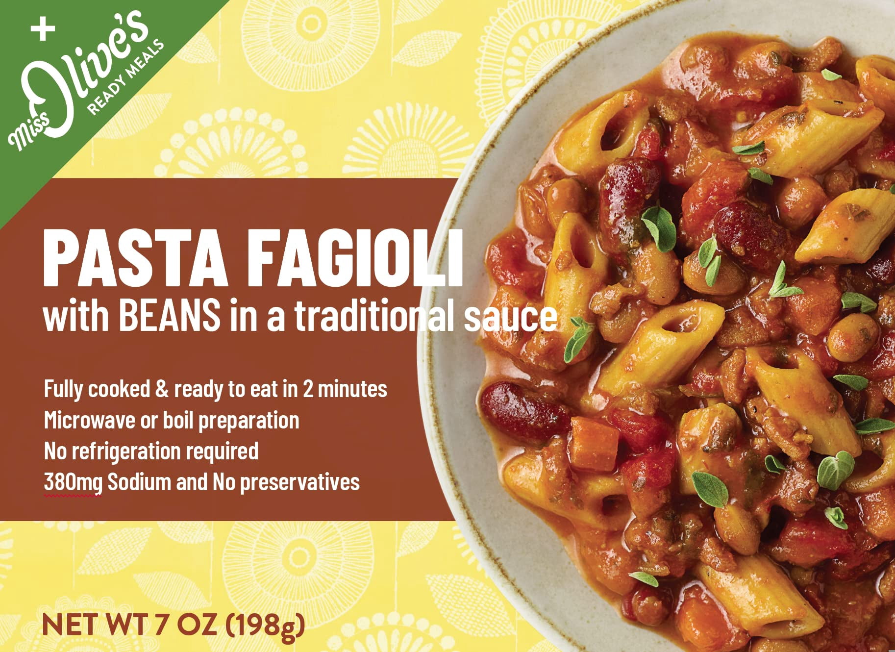 Miss Olives Vegetarian Ready to Eat Meals (Bundle of 6: 2 of Each Item Cheese Ravioli, Southwest Bean & Grain, and Pasta Faggioli)