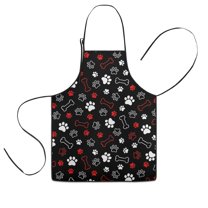 Paw Prints and Bones Kids Aprons for Girls and Boys,Adjustable Neck Strap Toddler Aprons for Kids Cooking Baking