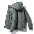 thumbnail image 3 of BLTIBY Mens Down Puffer Jacket Hooded Fall Winter Solid Color Lightweight Coat Light Thin Insulated Jackets Outwear with Pockets Green 3XL, 3 of 8