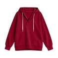 thumbnail image 5 of Aezemi V Neck Hoodie Sweatshirts Women Drawstring Pullover Fashion Workout Casual Winter Fall Outfits Womens Fashion Comfy Daily All Match Sweatshirts XL, 5 of 6