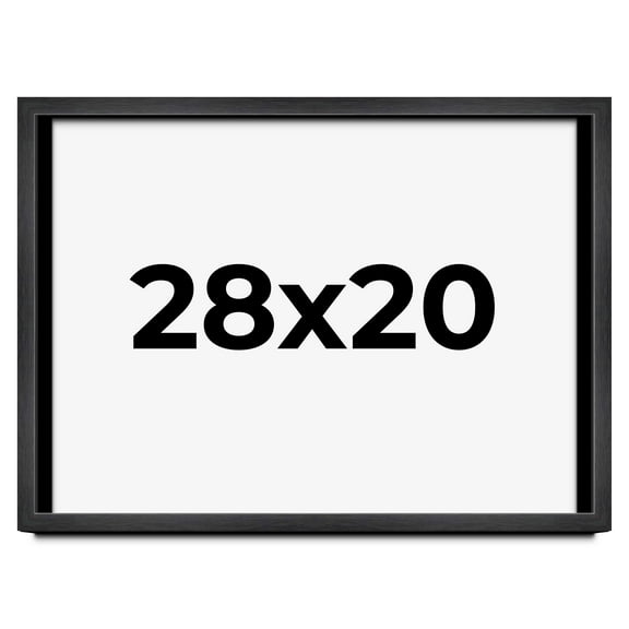 28x20 Black Shadowbox Frame - Interior Size 28x20 by 1 Inches - Made to Display Items Up To 1 Inches Deep