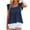 Blue, variant on Women Summer Tops Women Pleated Top Shirt Spaghetti Strap Camisole Fit Casual Sleeveless Summer Tank Tops Fashion Shirt Business Casual Fashion Crop Neck Bras Small Crop Thick Bohemian for Blue S