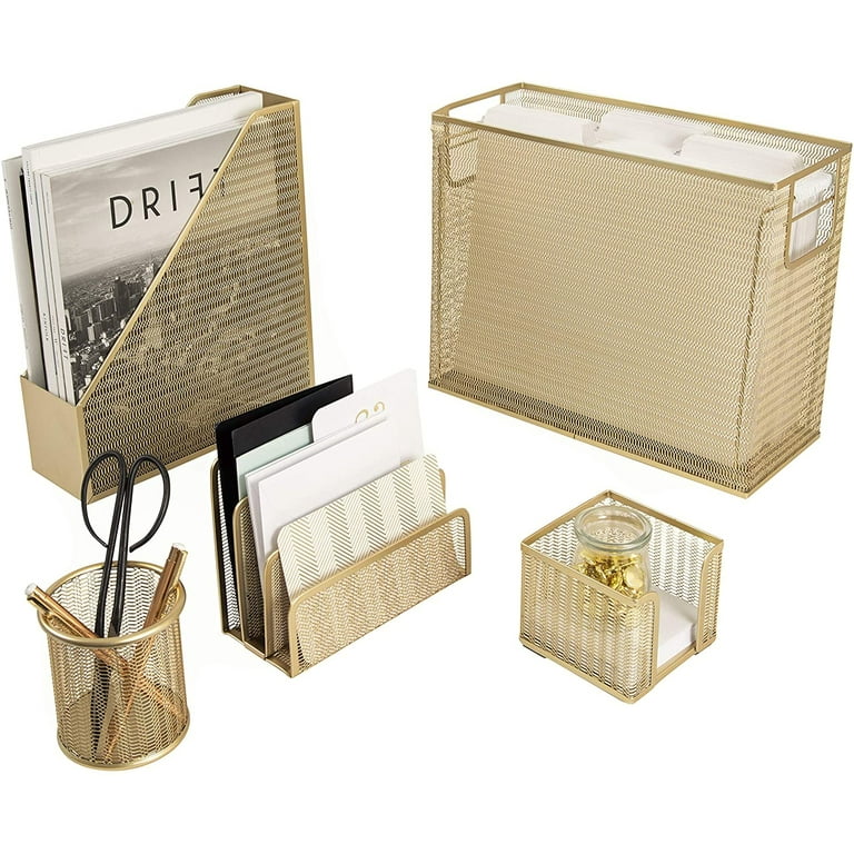 Deluxe Office Accessories Desk Gift Set Card Holder Large File