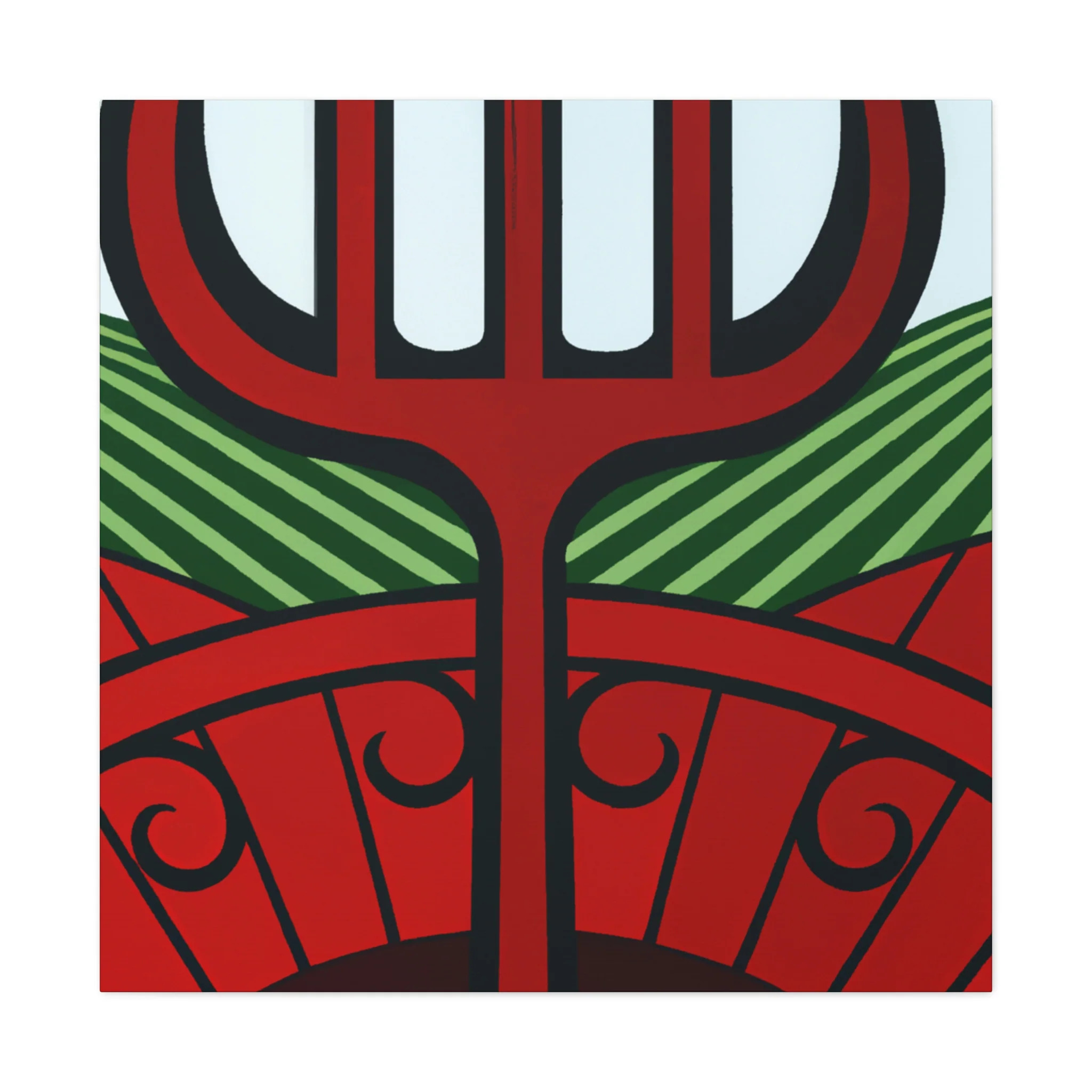 Gleaming Pitchfork Deco. Canvas