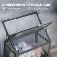thumbnail image 7 of Raised Garden Flower Bed Kit with Greenhouse, Wooden Cold Frame Planter, 35.5" x 22.5" x 38.25", Gray, 7 of 7
