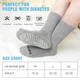 thumbnail image 6 of AMITOFO Non-Binding Diabetic Socks with Anti-Slip Grips,4 Pairs Loose Fit Cotton Crew Socks for Men and Women,Comfort and Safe Gripper Socks for Elderly,Gray, 6 of 9
