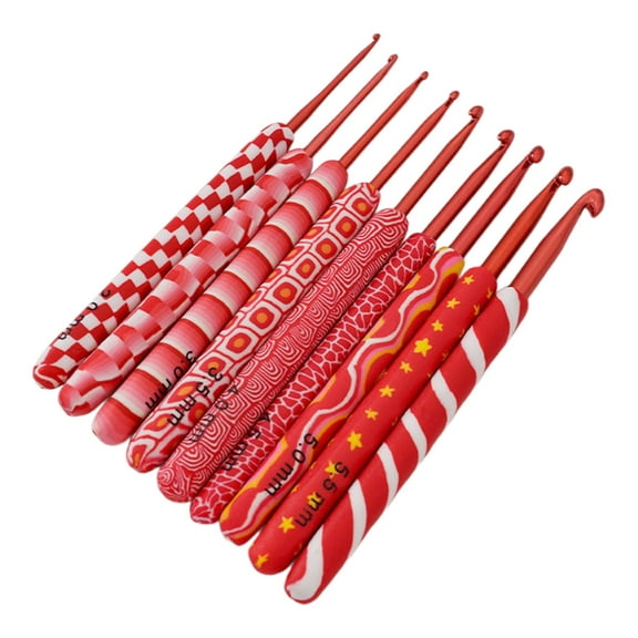 9 Size Crochet Hooks 2mm-6mm Ergonomic Crochet Hooks Long Handle Crochet Hook Needle for Beginner Experienced Hobbyist