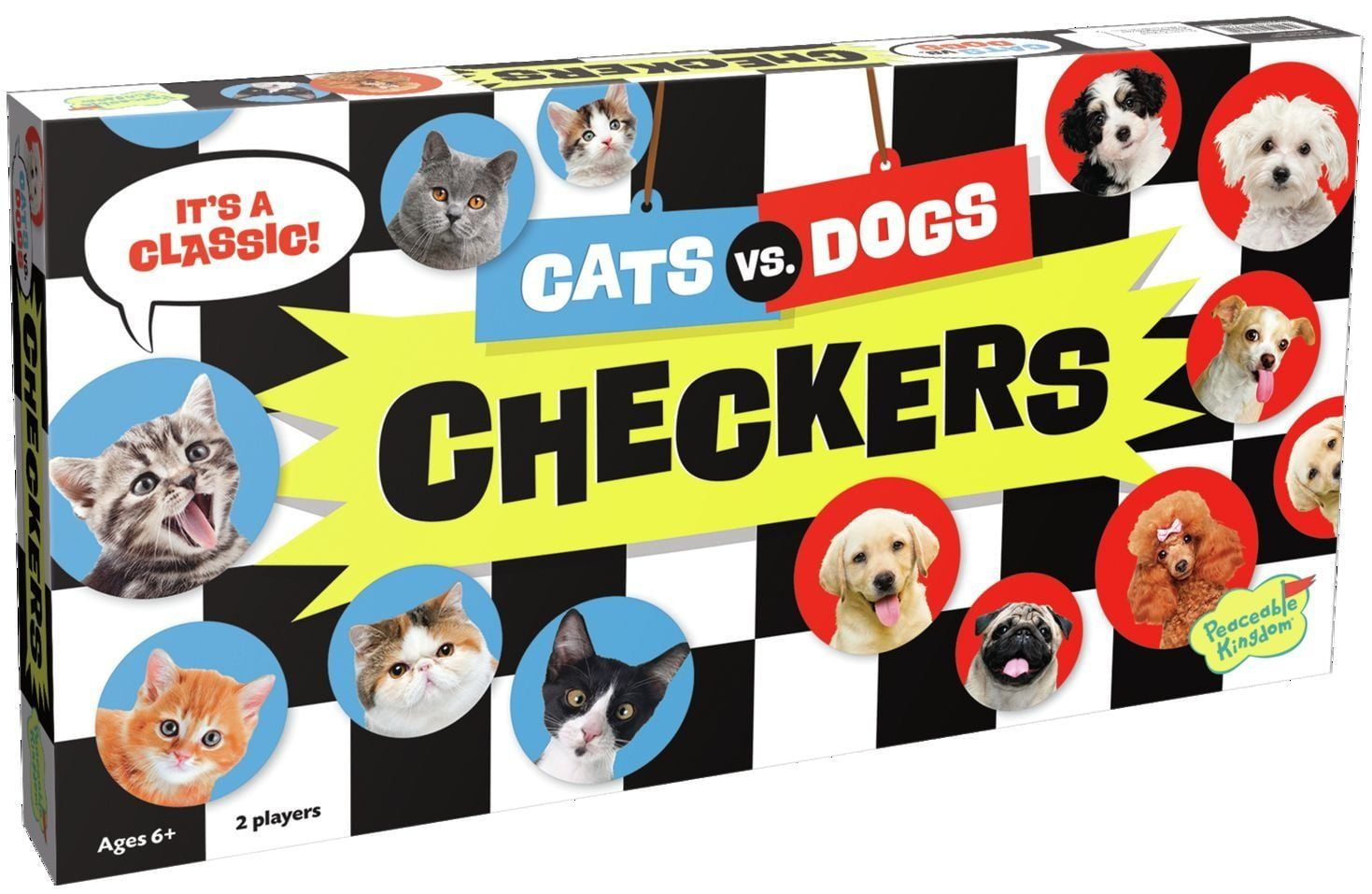Cats vs. Dogs Checkers Board Game by Peaceable Kingdom (CHK3)