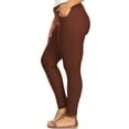 thumbnail image 2 of Women's Stretchy Slim Jeggings with 5 Pockets Cotton Blend, Coffee 2X-Large, 2 of 3