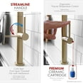 thumbnail image 6 of Stylish 17 ¼" Ht Single Handle Brushed Gold Pull Down Kitchen Faucet K-141G, 6 of 13