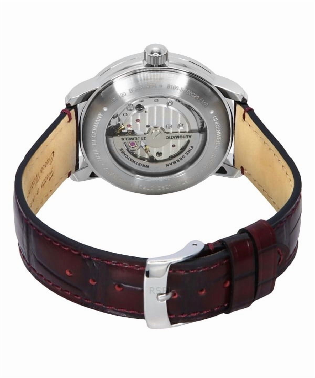 Zeppelin LZ 120 Bodensee Leather Strap Red Open Heart Dial