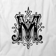thumbnail image 2 of Letter M T-Shirt | Decorative Alphabet White Tee Gift, 2 of 5