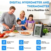 DAYBETTER Digital Hygrometer Thermometer with Large Display, Instant Read Thermometer for Adults, Indoor Thermometer with Humidity Monitor for Bedroom