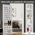 thumbnail image 4 of Over the Door Shoe Organizer, 28 Large Pockets, Breathable Mesh Hanging Shoe Rack, Space Saving Closet Storage Holder, White, 4 of 7