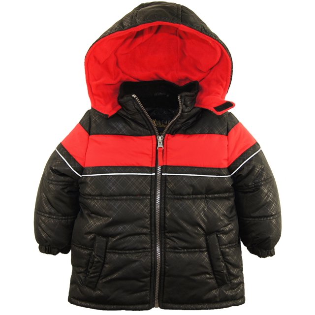 Ixtreme Little Boys Down Alternative Hooded Fleece Lined Winter Puffer
