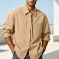 thumbnail image 2 of Zenithor Men's Long Sleeve Point Collar Shirts, Wrinkle-Resistant Button-Down Tops with Removable Tie, Smart Casual Business Dress Shirts, M-5XL, 2 of 9