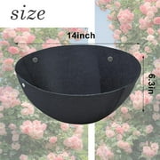 3PCS 12/14/16 Inch Round Hanging Basket Liners Fabric Hanging Plant Liners Non-Woven Planter Liners Black Felt Liners Replacement Inserts for Hanging Baskets Outdoor Plants - Avoid Bird Nesting
