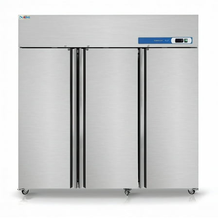 DURING D-K-72RF 72" Commercial Refrigerator Freezer Combo, 3-Door Solid Door Reach-In, 54 Cu.ft Upright Fridge Freezer