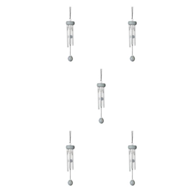 Maytalsory Multiple Styles And Colors Wind Chimes For Wide Application Add Charm To Home Wind Chime Pendant gray(roundwood) 5Set