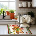 thumbnail image 2 of Christmas Drying Mat for Kitchen Counter 16" X 18" Gingerbread Dish Drying Mat for Kitchen Decor Gold Bells and flowers Xmas Drying Mats For Home Counter Drying Mats For Dishes Dish Mat Drying Mat, 2 of 7