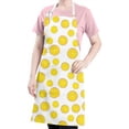 thumbnail image 5 of Yellow Lemon Fruit Slices White Pattern Apron-Garden Aprons for Women with Pockets-Cotton Linen Waterproof Kitchen Cooking Gardening Aprons Adjustable for Kitchen,Cooking,BBQ and Salon 33x27 Inch, 5 of 7