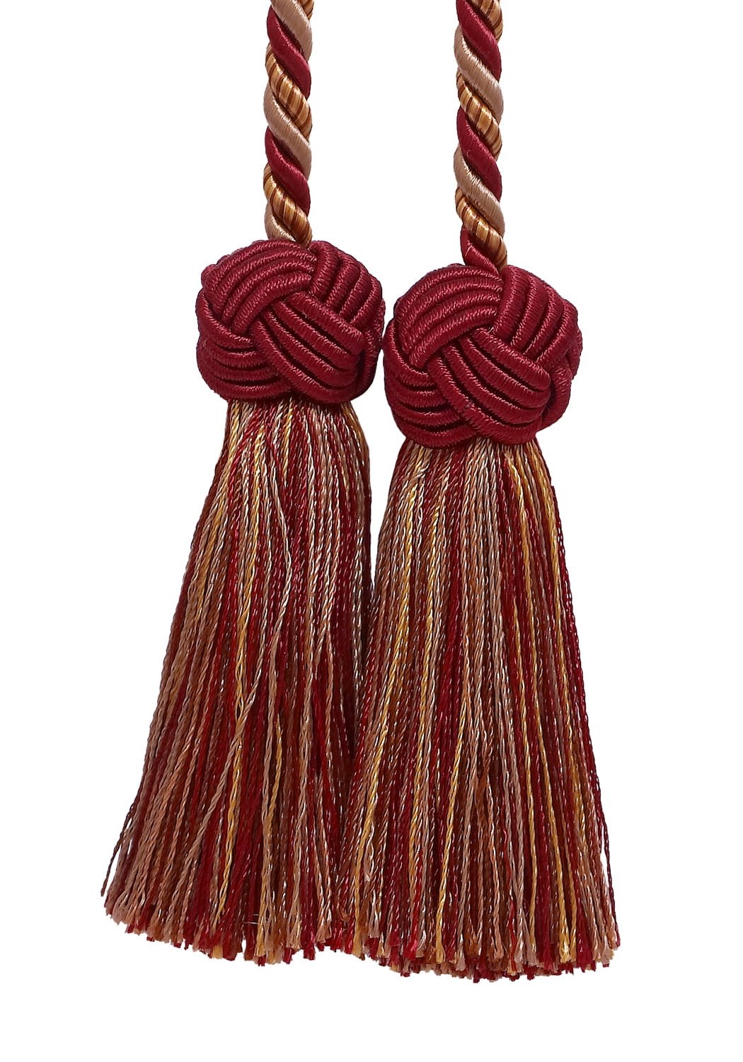 Double Tassel / Burgundy, Beige, Taupe / Tassel Tie with 3.5 inch