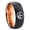 Black And Rose Gold, variant on Green Ranger Power Brushed Beveled Edge Gray Tungsten Ring 10MM