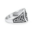 thumbnail image 2 of Celtic Snakes Triquetra Knot Artisan Oxidized Finish Band Thumb Ring Size 9, 2 of 5
