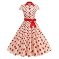 thumbnail image 2 of Offre à Durée Limitée Iumwxz Robe à Col à Revers à Manches Courtes pour Femmes Fermeture Éclair Boutons Robe Rétro à Volants avec Ceinture Robes à Pois Robes pour Femmes Robe Habillée pour Porter par-Dessus, 2 of 9