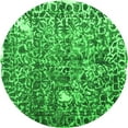 thumbnail image 1 of Ahgly Company Indoor Round Abstract Green Contemporary Area Rugs, 3' Round, 1 of 1