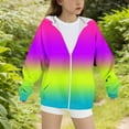 thumbnail image 5 of Lovzfmll Toddler Kids Girls Gradient Print Hoodie, Brushed Fleece Pullover with Hood, Sporty Warm Winter Coat for Play for 4-15 Years, 5 of 5