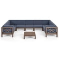 thumbnail image 1 of Noble House Brava 8 Piece Outdoor Acacia Wood Sectional Sofa Set in Dark Gray, 1 of 18