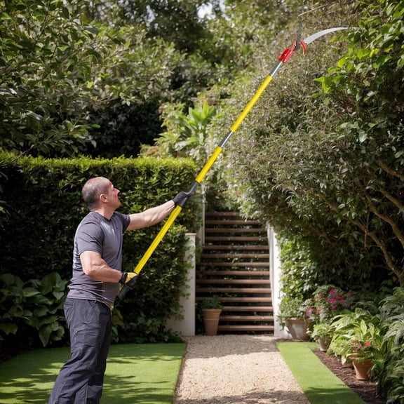 Extendable 26ft Pole Saw for Tree Pruning, Lightweight Set with Sharp Steel Blade, Efficient for Cutting Tall Trees & Shrubs, Suitable for Palms & Ornamentals, Easy Handling Manual Trim Tool