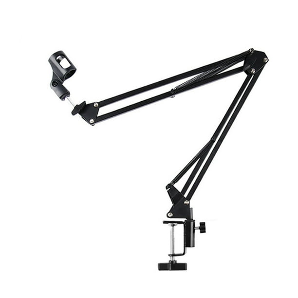Soporte de brazo para micrófono con suspensión ajustable y soporte tipo tijera para micrófono Soporte de escritorio para micrófono con clip para micrófono