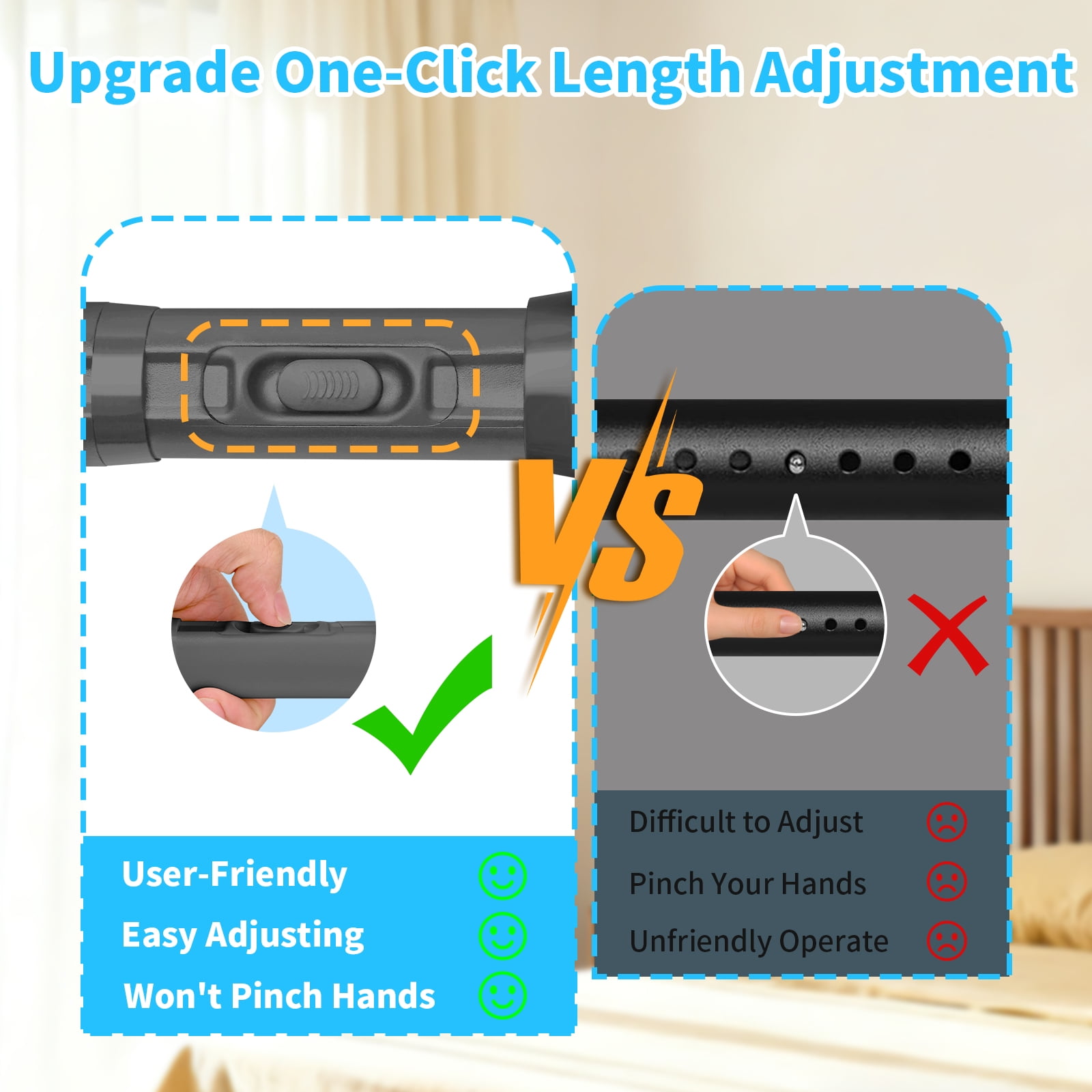 Ktinnead One-Push Tension Curtain Rod,94-122 in Extra Long Curtain Rods No Drill Adjustable Spring Shower Curtain Rod,Rustproof Steel for Window Patio Outdoor Bathroom,Matte Gray